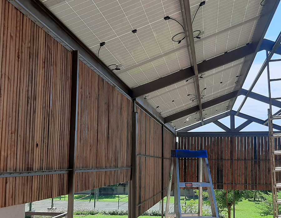 solar panels on carport roof